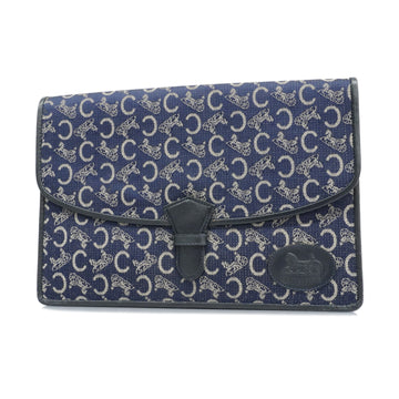 CELINEAuth  C Macadam Women's Canvas Clutch Bag Navy