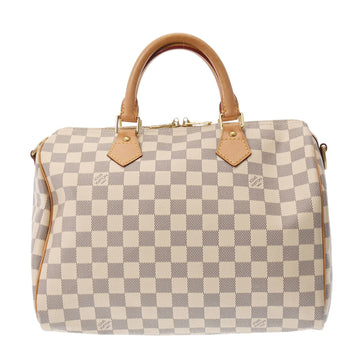 LOUIS VUITTON Damier Azur Speedy Bandouliere 30 White N41001 Women's Handbag