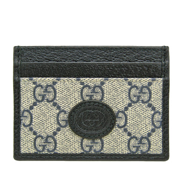 GUCCI Interlocking G 673002 Leather PVC Card Case Cream,Navy