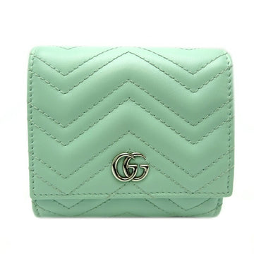 Gucci GG Marmont Ladies Bi-Fold Wallet 598629 Leather Mint Green