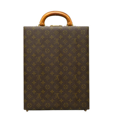 LOUIS VUITTON Monogram Trunk Attache Case Brown PVC Leather Women's