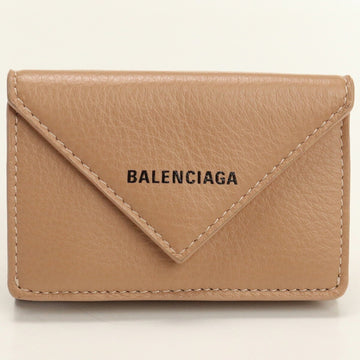 BALENCIAGA paper 391446 leather women's tri-fold wallet with coin purse