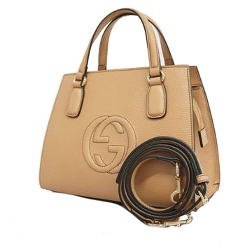 Gucci 2way bag Soho 607722 leather brown gold metal