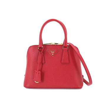 PRADA Saffiano 2way hand shoulder bag leather red 1BA838 Hand Shoulder Bag