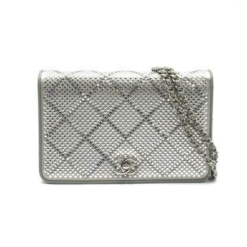 CHANEL Matelasse Chain wallet Silver Lambskin [sheep leather] Strath AP2853