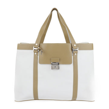 Bvlgari Millerige Tote Bag 27771 PVC Leather White Beige