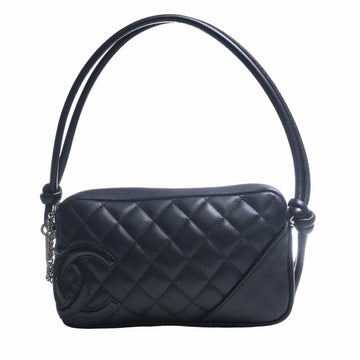 CHANEL Leather Cambon Coco Mark Black Ladies