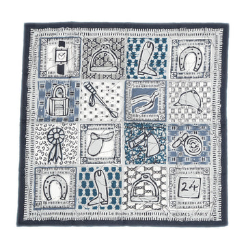 HERMES Scarf Carre H65 Le Boudou Navy 100% Cotton 2017AW