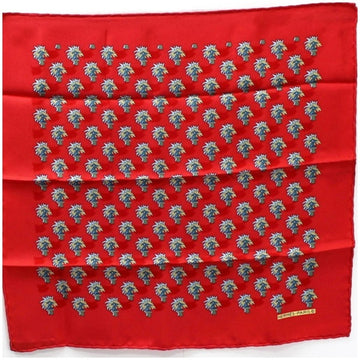 HERMES Silk Scarf Muffler Carre 45 Gavroche Red  Ladies