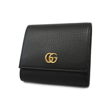 Gucci Bi-fold Wallet GG Marmont Gold Hardware 598587 Women's Leather Wallet