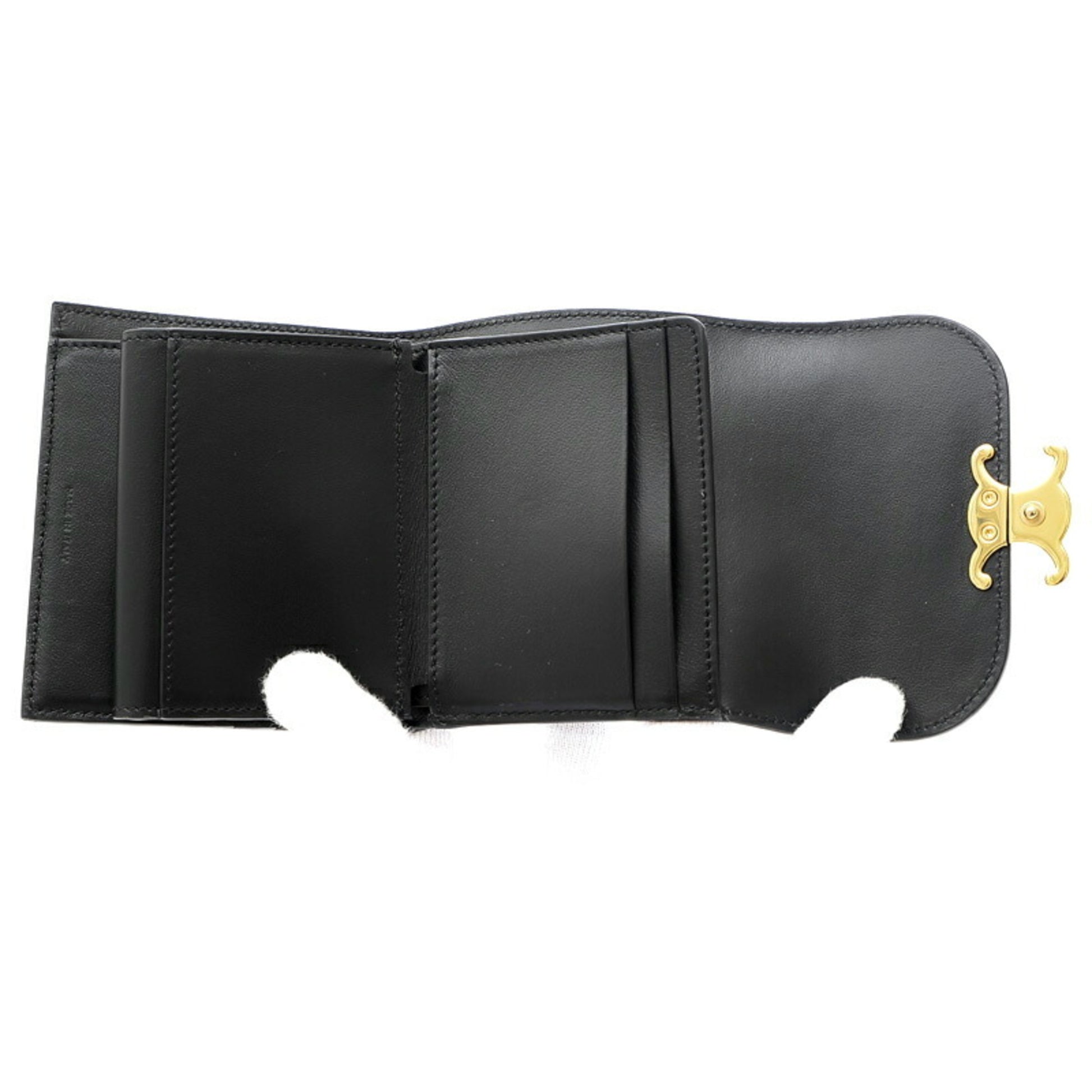 Celine Black Smooth Leather Small Wallet - Yoogi's Closet