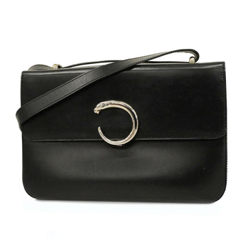 CARTIERAuth  Panthere Shoulder Bag Women's Leather Black