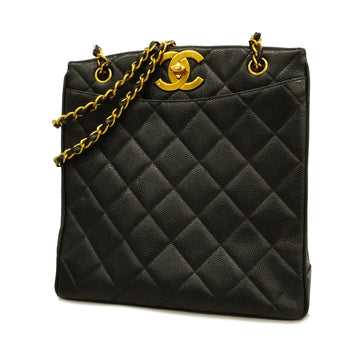 Chanel Shoulder Bag Matelasse Chain Shoulder Caviar Skin Black Gold metal