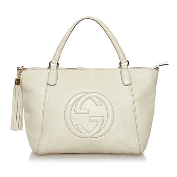 Gucci Soho handbag shoulder bag 369176 off-white leather ladies