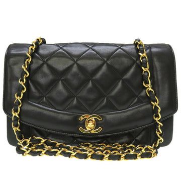 Chanel Diana 22 Small Lambskin Black Matelasse Cocomark Turnlock Shoulder Bag