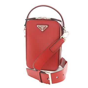 PRADA Brick 2Way Bag Saffiano Leather Red 2VH067