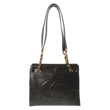 Chanel Chain Tote Bag Black Ladies Lambskin Shoulder