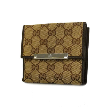 GUCCI Wallet GG Canvas 112664 Leather Brown Ladies