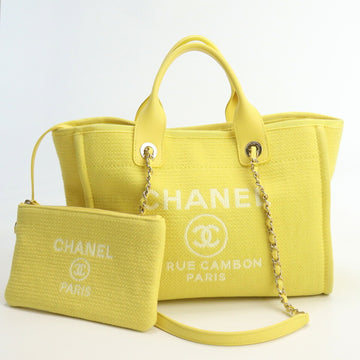 CHANEL Small Bag Deauville Tote Canvas Ladies