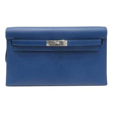 HERMES Kelly Elan Shoulder Bag Deep Blue SV Hardware Vaume Dame B Engraved Ladies Men's