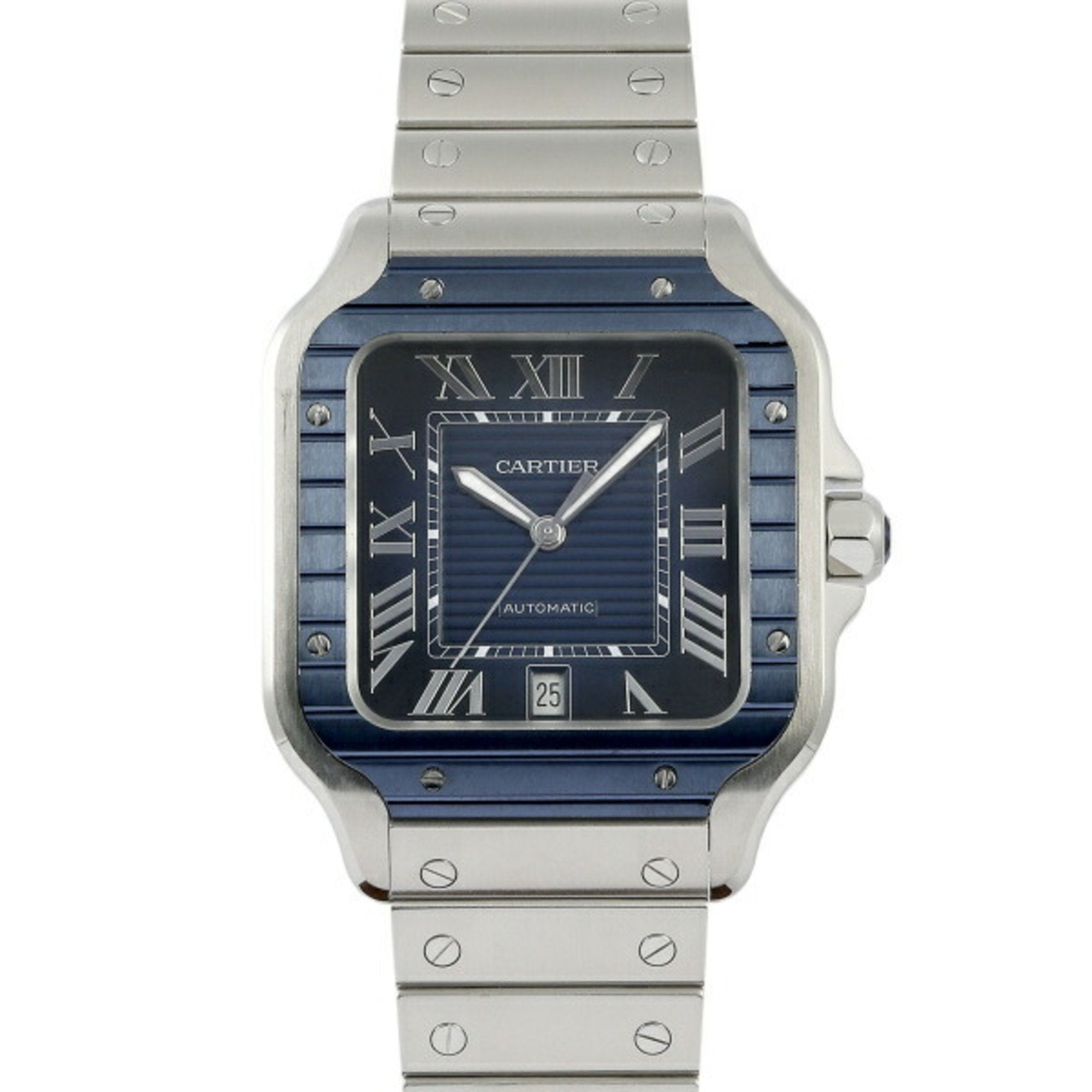 Blue dial cartier cheap santos