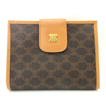 CELINE Wallet Mini Bifold Brown Triomphe Macadam Gamaguchi Women's PVC x Leather