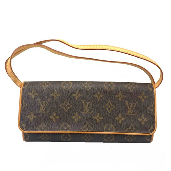 LV LOUIS VUITTON Monogram Canvas Pochette Twin Crossbody Bag GM M51852  Messanger