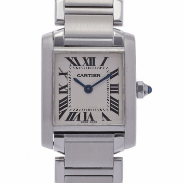 CARTIER Tank Francaise SM W51008Q3 Ladies SS Watch Quartz White Dial