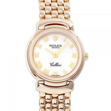 ROLEX Cellini 6621/8 White Roman Dial Used Watch Women's