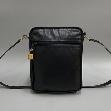 LOEWE Anagram Logo Leather Genuine Mini Shoulder Bag Pochette Sacoche Black