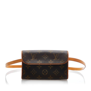 LOUIS VUITTON Pochette Florentine S Body Bag Waist M67304 M51855 Brown PVC Leather Women's