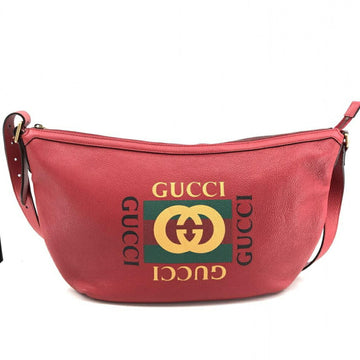 GUCCI printed leather half moon hobo bag Gucci