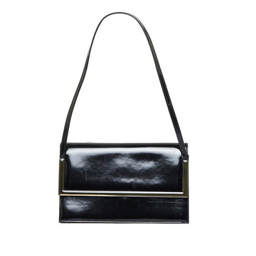 SALVATORE FERRAGAMO One Shoulder Bag Handbag DD218785 Black Enamel Ladies