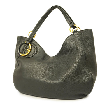 GUCCIAuth  Tote Bag Interlocking G 309531 Women's Leather Tote Bag Black