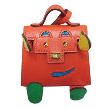 HERMES Kelly Doll Charm Capucines/Jaune Naples/Blue Zanzibar/Vert Vertigo Tadelakt Z Engraved Men's Women's