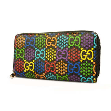 GUCCIAuth  GG Psychedelic 601079 PVC Long Wallet [bi-fold] Black,Multi-color