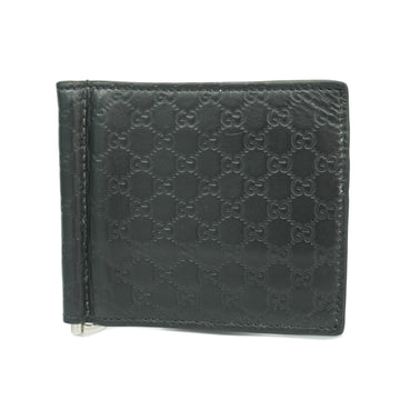 GUCCI[3za0287]Auth  Bifold Wallet Micro  Shima 544478 Leather Black