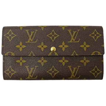 LOUIS VUITTON Wallet Monogram Women's Men's Long Portefeuille Sarah Brown M61734 Bill Purse Coin