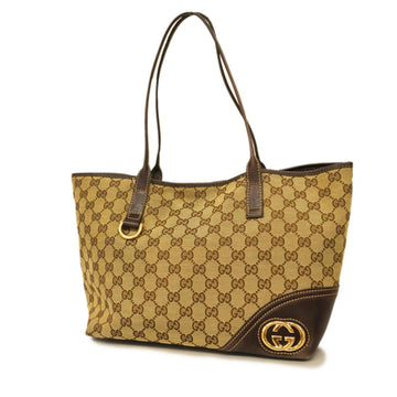 GUCCI tote bag GG canvas interlocking G 169946 brown beige gold hardware ladies