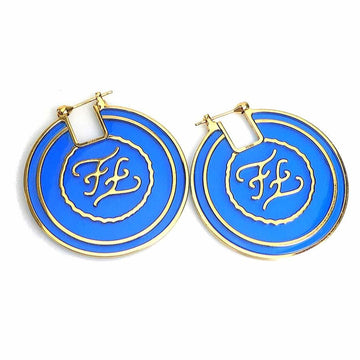 FENDI Earrings Metal/Plastic Blue Ladies