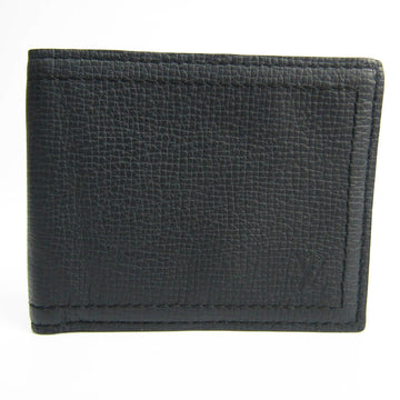 Louis Vuitton Utah Portefeuille Compact Men's Utah Leather Wallet (bi-fold) Noir