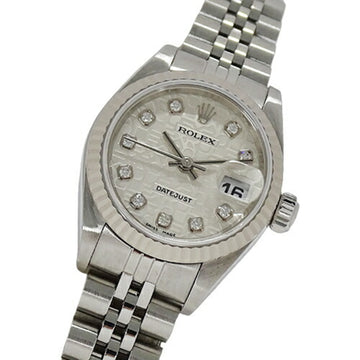 ROLEX Datejust 79174G Y watch ladies 10P diamond computer automatic winding AT stainless steel SS white gold WG silver polished