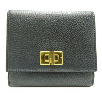 Fendi Peekaboo Women's and Men's Bifold Wallet 8M0438A91BF11IE Calf Black