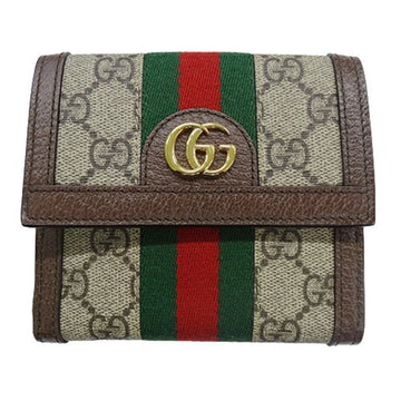 GUCCI Wallet Women's Brand Bifold Ophidia GG French Flap Supreme Canvas 523173