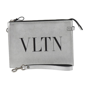 VALENTINO GARAVANI Garavani second bag XY2P0P09 RLF leather silver black metal fittings VLTN logo wristlet clutch pouch