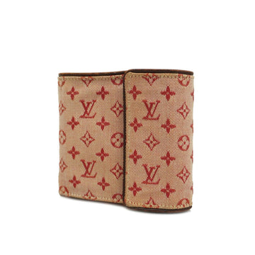 LOUIS VUITTON Trifold Wallet Monogram Mini Portobier Cult Credit Monet M92241 Cherry Ladies