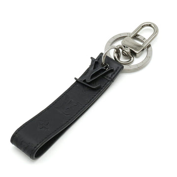 LOUIS VUITTON Monogram Shadow Portocre Dragonne Keychain Keyring Bag Charm Leather Black M68675