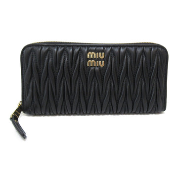 MIU MIU Round long wallet Black leather Materasse leather 5ML5062FPP F0002