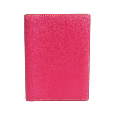 HERMES Notebook Cover Leather Magenta/Orange Unisex