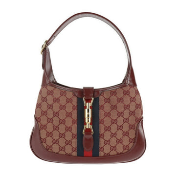 GUCCI Small Shoulder Bag Jackie 1961 636706 GG Canvas Leather Beige Burgundy 2021 Model Semi-Shoulder One-Shoulder Handbag